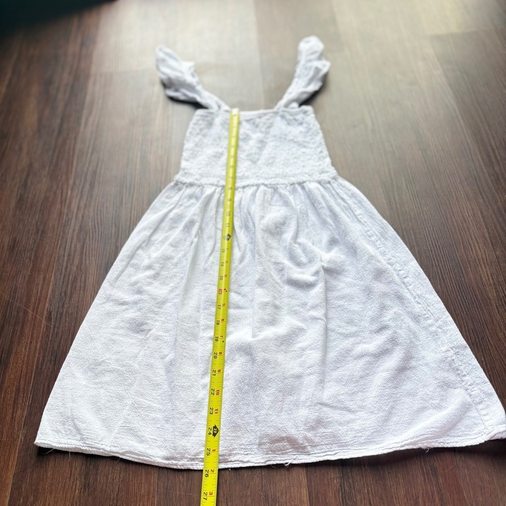 Seaspice Resort Wear White Peruvian Cotton Smocked Ruffle Strap Mini Dress Med - Picture 3 of 8
